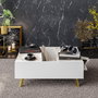 Hanah Home Mesa de centro Frida - White, 90x63x34 cm, Tablero de partículas recubierto de melamina, Color Blanco